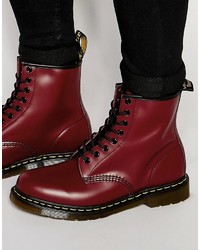 Мужские темно-красные кожаные ботинки от Dr. Martens