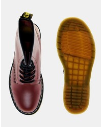 Мужские темно-красные кожаные ботинки от Dr. Martens