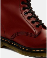 Мужские темно-красные кожаные ботинки от Dr. Martens