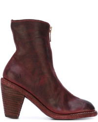 Женские темно-красные кожаные ботинки от Guidi