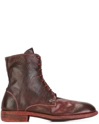 Мужские темно-красные кожаные ботинки от Guidi