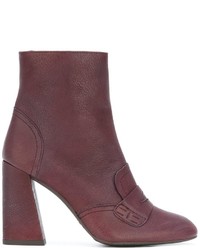 Женские темно-красные кожаные ботинки от Stuart Weitzman