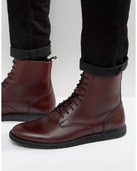 Мужские темно-красные кожаные ботинки от Zign Shoes