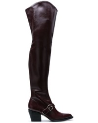 Темно-красные кожаные ботфорты от Chloé