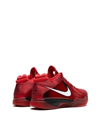 Мужские темно-красные кожаные высокие кеды от Nike