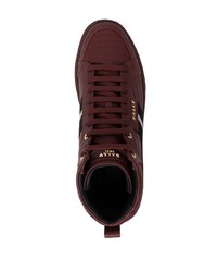 Мужские темно-красные кожаные высокие кеды от Bally