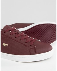Женские темно-красные кожаные кеды от Lacoste