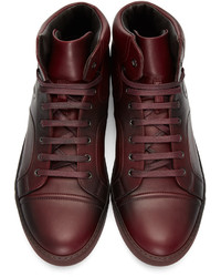 Мужские темно-красные кожаные кеды от Lanvin