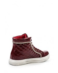 Женские темно-красные кожаные кеды от Tulipano