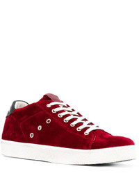 Мужские темно-красные кожаные кеды от Leather Crown