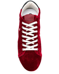 Мужские темно-красные кожаные кеды от Leather Crown