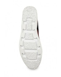 Темно-красные кожаные кроссовки на танкетке от Elsi