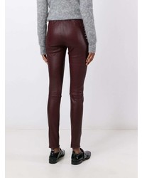 Темно-красные кожаные леггинсы от Sylvie Schimmel