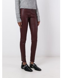Темно-красные кожаные леггинсы от Sylvie Schimmel