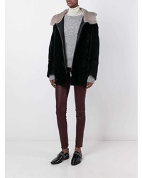 Темно-красные кожаные леггинсы от Sylvie Schimmel