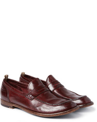 Мужские темно-красные кожаные лоферы от Officine Creative