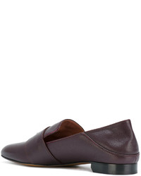 Женские темно-красные кожаные лоферы от Bally