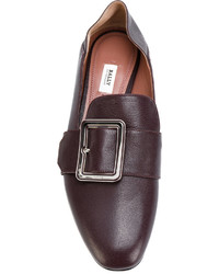 Женские темно-красные кожаные лоферы от Bally