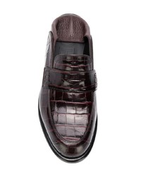 Женские темно-красные кожаные лоферы от Loewe