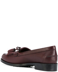 Женские темно-красные кожаные лоферы от Tod's