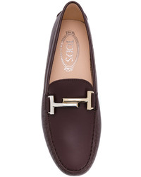 Женские темно-красные кожаные лоферы от Tod's