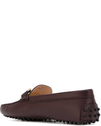 Женские темно-красные кожаные лоферы от Tod's