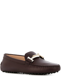 Женские темно-красные кожаные лоферы от Tod's