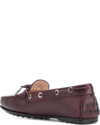 Женские темно-красные кожаные лоферы от Tod's