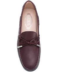 Женские темно-красные кожаные лоферы от Tod's