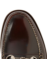 Мужские темно-красные кожаные лоферы от Gucci