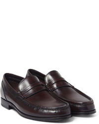 Мужские темно-красные кожаные лоферы от Brioni