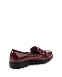 Женские темно-красные кожаные лоферы от Queen Vivi