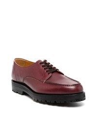 Темно-красные кожаные массивные туфли дерби от Comme des Garcons Homme