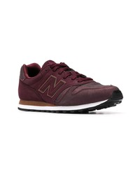 Женские темно-красные кожаные низкие кеды от New Balance