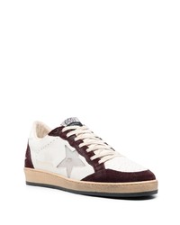 Мужские темно-красные кожаные низкие кеды от Golden Goose