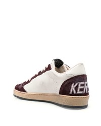 Мужские темно-красные кожаные низкие кеды от Golden Goose