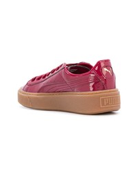 Женские темно-красные кожаные низкие кеды от Puma