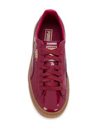 Женские темно-красные кожаные низкие кеды от Puma