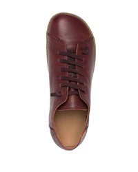 Мужские темно-красные кожаные низкие кеды от Camper