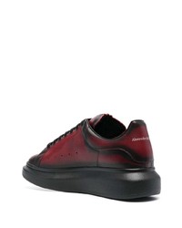 Мужские темно-красные кожаные низкие кеды от Alexander McQueen