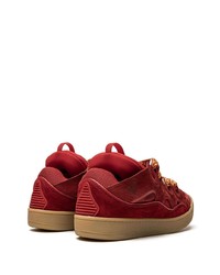 Мужские темно-красные кожаные низкие кеды от Lanvin
