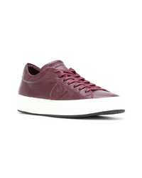 Мужские темно-красные кожаные низкие кеды от Philippe Model