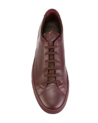 Мужские темно-красные кожаные низкие кеды от Common Projects