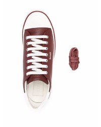 Мужские темно-красные кожаные низкие кеды от Bally