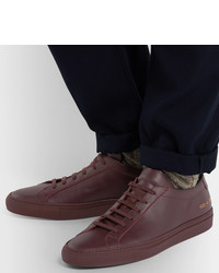 Мужские темно-красные кожаные низкие кеды от Common Projects