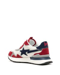 Мужские темно-красные кожаные низкие кеды от A Bathing Ape