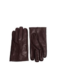 Мужские темно-красные кожаные перчатки от Asos