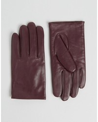 Женские темно-красные кожаные перчатки от Asos
