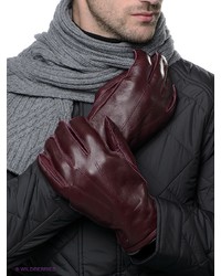 Мужские темно-красные кожаные перчатки от Giovane Gentile