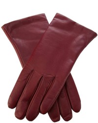 Женские темно-красные кожаные перчатки от P.A.R.O.S.H.